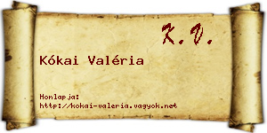 Kókai Valéria névjegykártya